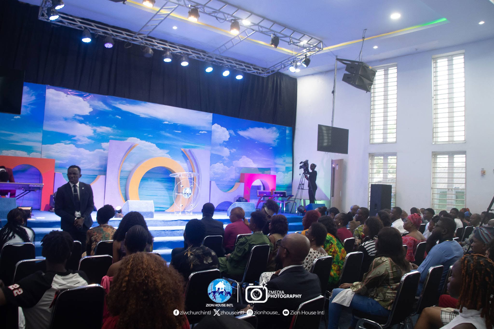 Zion House auditorium during service